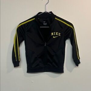 Nike Kids Jacket in Black with Yellow Stripes